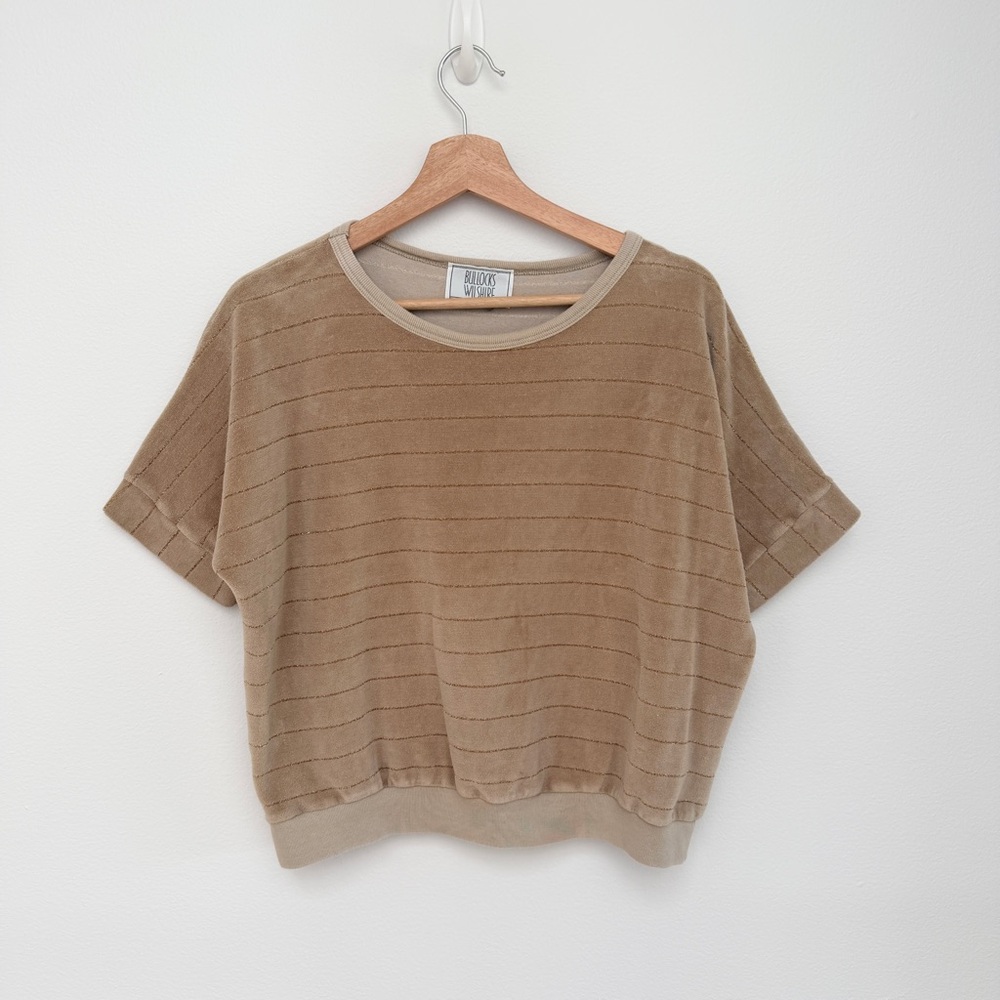 Vintage 80s Bullocks Dolman Short Sleeve Velour Too